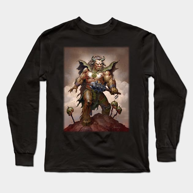 Minotaur Beast Long Sleeve T-Shirt by Paul_Abrams